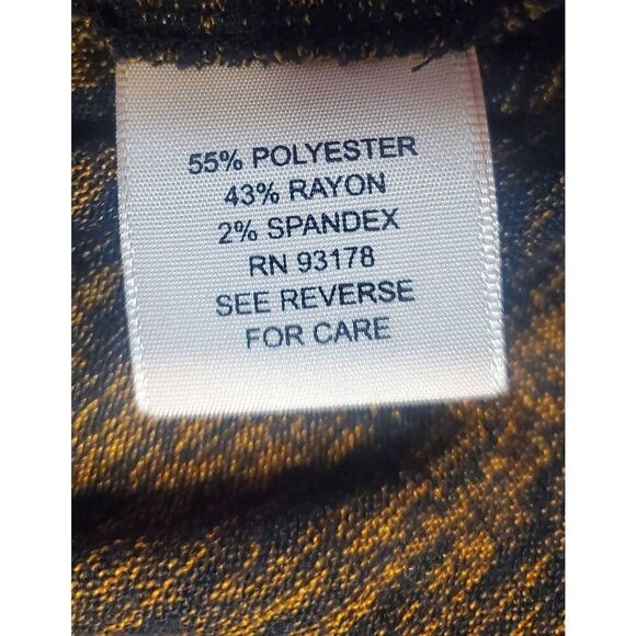 Philosophy Casusl Or Business Casual  Half Sleeve Stretchy Copper And Black V Ne - Picture 3 of 6